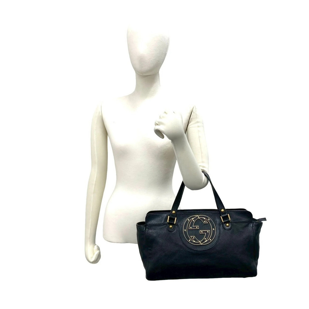 GUCCI Black Leather Tote Bag - Picture 2 of 10